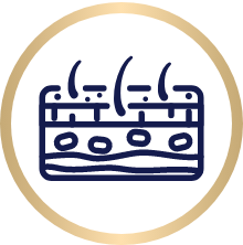 Icon of a microscopic view of the layers of the skin